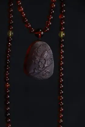 antique red amber beads