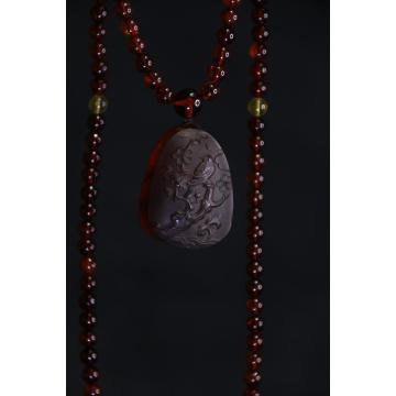 cuentas de ámbar rojo antiguo