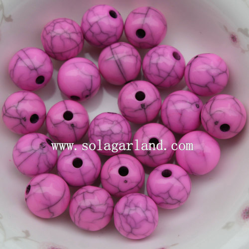 The Fashion Opaque Acrylic Crackle Round Jewelry Beads