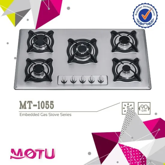 Mordern design glass panel multi cooker with 5 burner