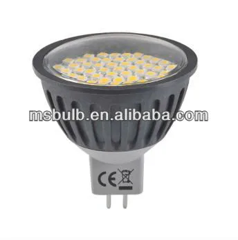 black 12V AC/DC SMD LED MR16 GU10 spot light with frosted cover