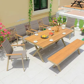 Aluminum Armchair Outdoor Garden Bistro Patio Dining Chair