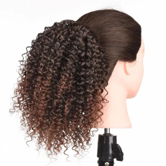High Quality Afro Kinky Curly Ponytail Synthetic Drawstring Chignon Bun Hairpiece For Women Updo Clip in Hair Puff Extension