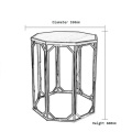 sexangle marmurowy stolik kawowy mały stolik boczny