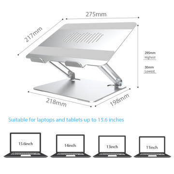 Support d&#39;ordinateur portable en alliage d&#39;aluminium de qualité supérieure pour bureau