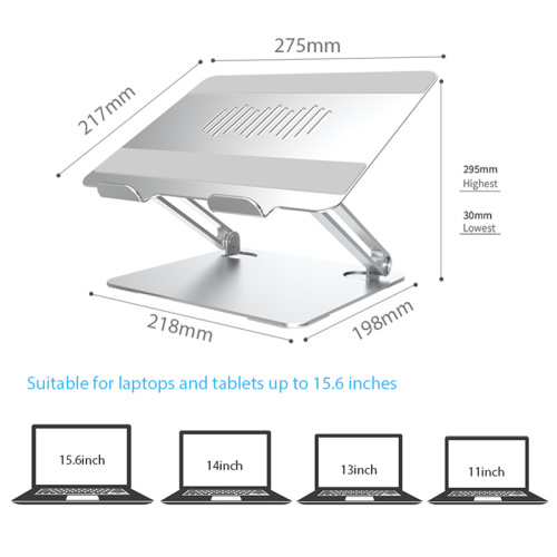 Support d&#39;ordinateur portable en alliage d&#39;aluminium de qualité supérieure pour bureau