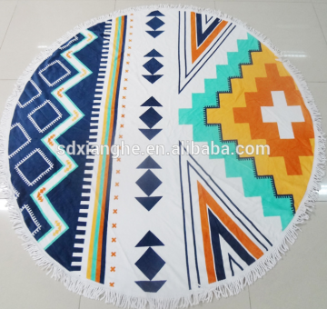 round beach towel with tassels