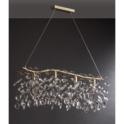 Lampu Gantung Persegi Panjang LEDER Crystal Dining Room