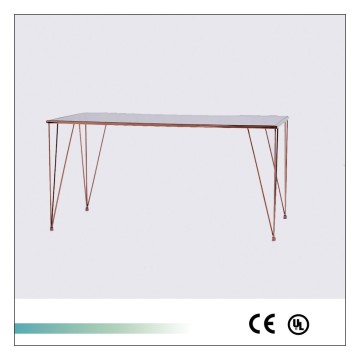Goolee Simple Toughened Glass Stainless Steel Restaurant Table