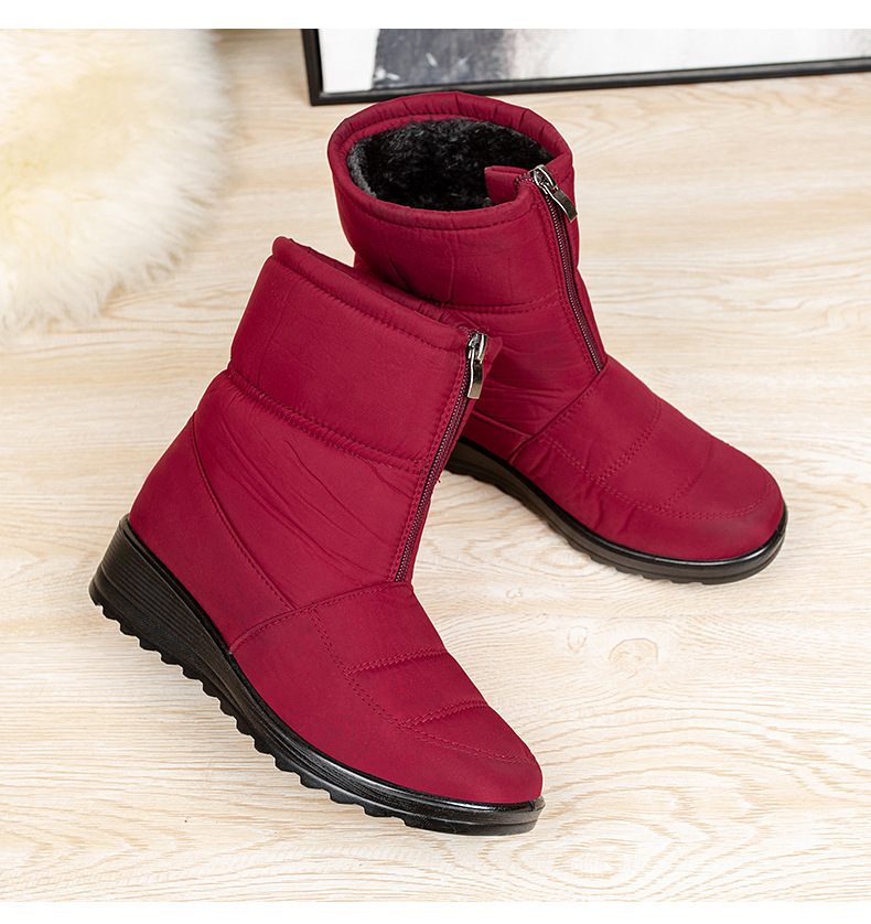 Lazy people step on snow boots