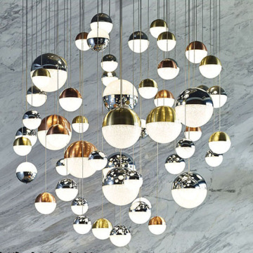 Modern Indoor LED Glass Bubble Ball Chandelier Pendant Lights
