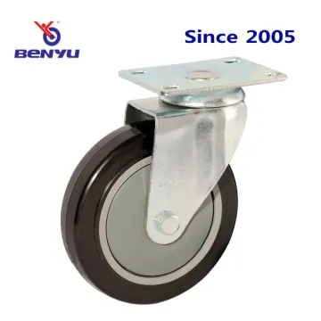 Medium-Duty Swivel Black PVC Caster