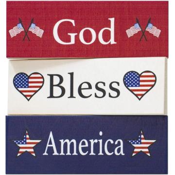 God Bless America Wood Blocks