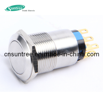 19mm Diameter 1no 1nc Stainless Steel LED Illuminated Metal Waterproof on off Pushbutton Switch 12V DC Momentary Pushbutton Switch