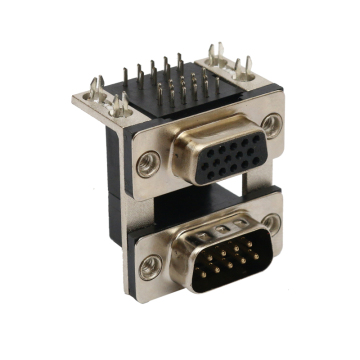DB9 Pin Female to DB9 D-Sub Male Socket Connector - Right Angle Type