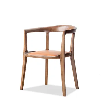 Wholesale Modern Nordic Leather Restaurant Armchairs for Dining