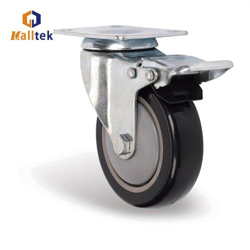 Shopping Cart Wheels High Quality Supermarket Shopping Trolley PU castor Supplier