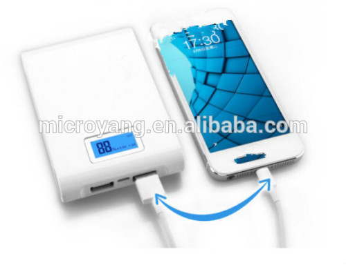 Cheap and portable 12000 mah OEM power bank with percentage digital display