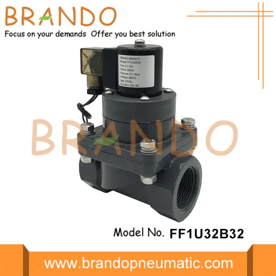 1 1/4'' DN32 Anti Corrosion Resistance UPVC Solenoid Valve 24V 110V 220V