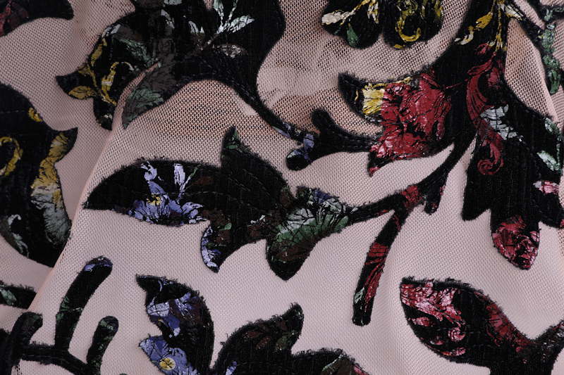 Velvet Laser Cut Embroidery Fabric