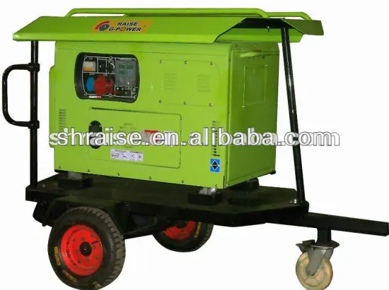 Silent diesel generator with trailer