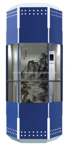2016 SRH Observation Panoramic Passenger Elevator Lift with CE certificate EN81 Five way intercom