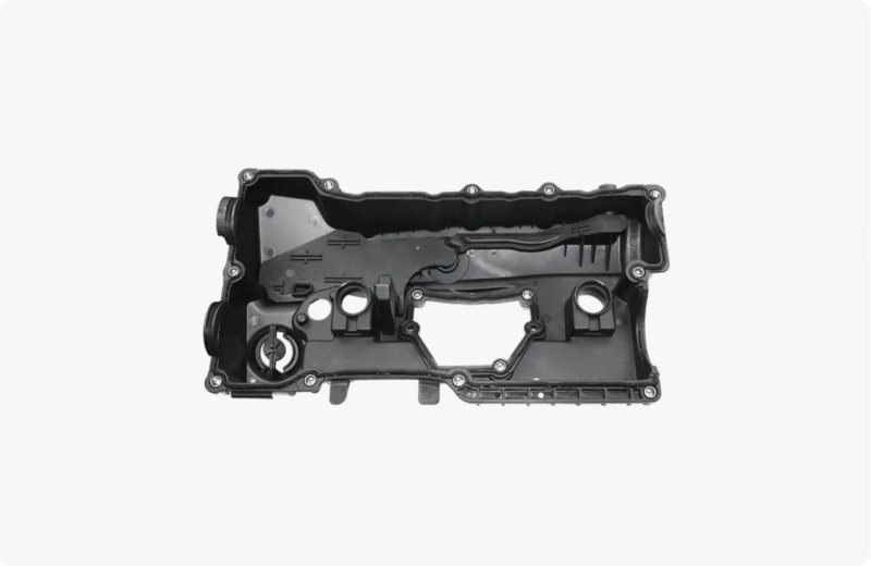 Reinforced plastic composite valve cover