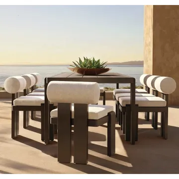 Sturdy Aluminum Dining Table - Contemporary Modern Garden Patio Outdoor Dining Table