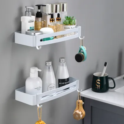 Aluminum Shower Corner Shelf - Kitchen Storage Rack & Bathroom Accessories