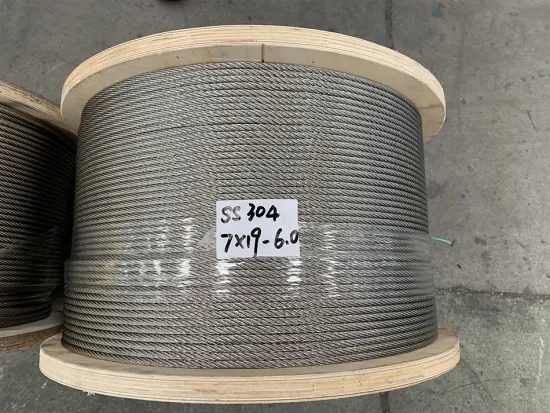 stainless steel wire rope 7x19 6.0mm