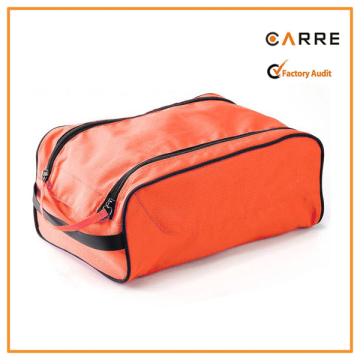 300D polyester two zippers plain travel shoe storage pouch