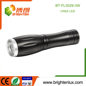 Factory Wholesale 1*AA Battery Operated Aluminum Material Zoom 3watt Cree Pocket Small Powerful led Torch