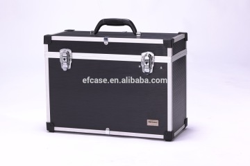 CLASSIC STYLE BLACK STRIPED ALUMINUM MAKEUP CASE