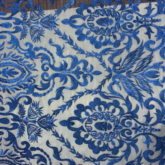 metallic tulle mesh embroidery shiny fabric