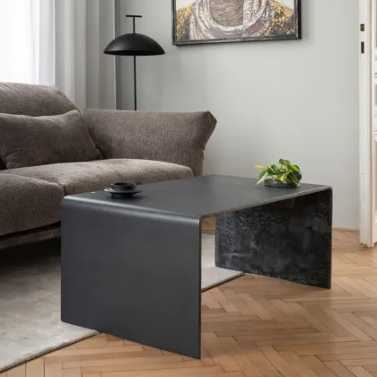 Black Monolithic Living Room Concrete Coffee Table