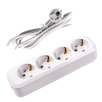 european 4 gang extension socket with wire