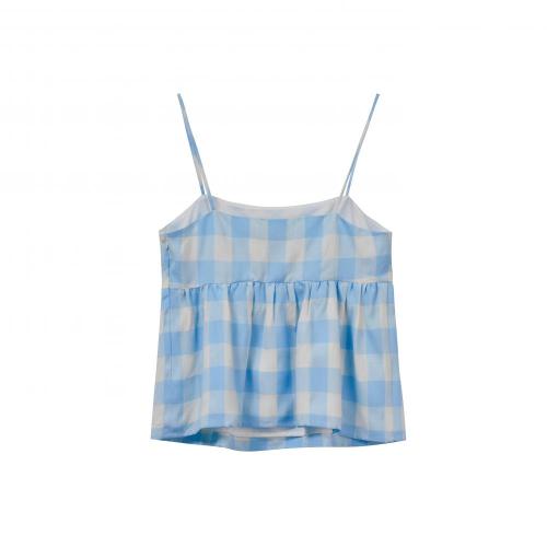 Light Blue Checked Tank Top