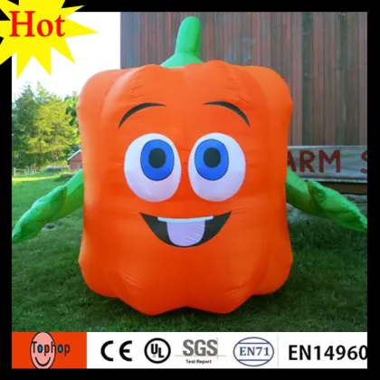 outdoor decorating large foam design lighted halloween pumpkins wear black hat