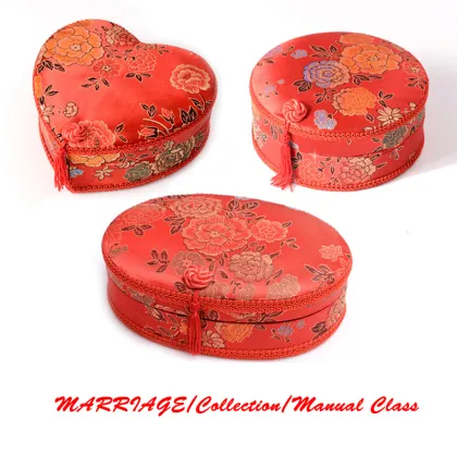 Traditional Chinese Style YUK Sewing Kit with Peony Flower Pattern: A Multifunctional Dowry Treasure Box for Marriage