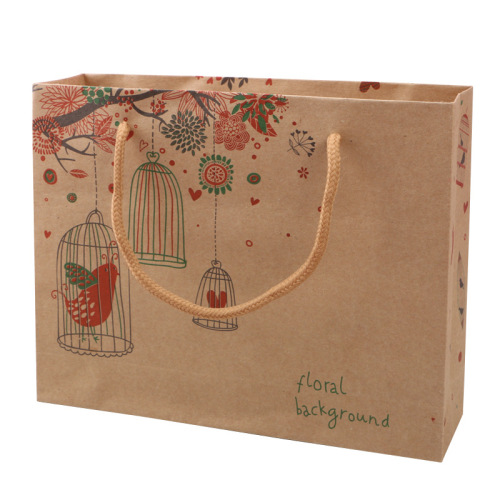 Recycled Brown Kraft Paper Custom Printed Paper Bag