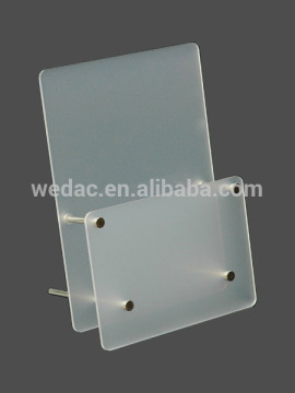brief and fashion design frosted white acrylic pamphlet stand