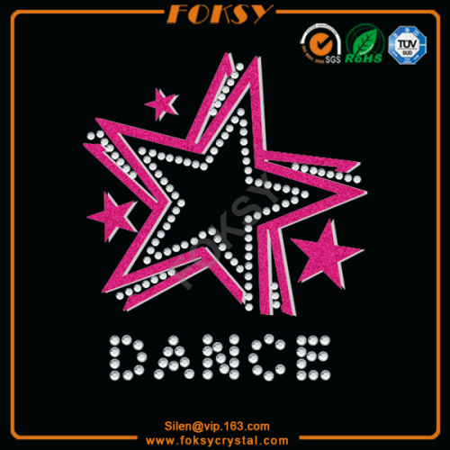 Rhinestone Glitter Dance and pink star motif strass