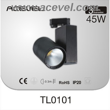 45W black 60°COB led Tracking light 75lm/W 3 year warranty