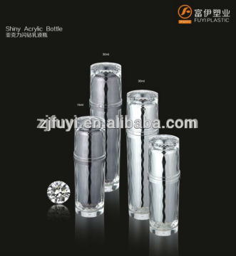 15ml/30ml Shiny luxury cosmetic acrylic lotion pump with bottle for cosmetic