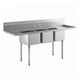 Stainless Steel 3 Compartment Sink With Double Dranboards