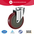 American Medium Light Duty Bolt Hole Swivel Red Pu Castor Wheel