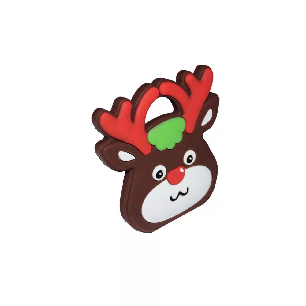 Christmas elk silicone teether