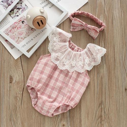 Baby Triangle Cotton Mesh Sleeveless One-Piece Romper