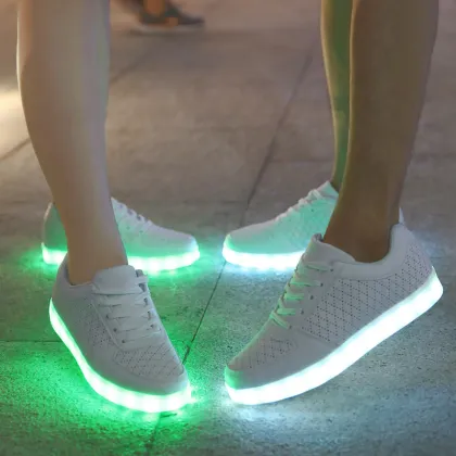 USB Charging Children Led shoes boys girls lighted PU cowhide glowing shoes