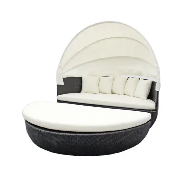 Outdoor Synthetic Rattan Daybed with Canopy Furniture
